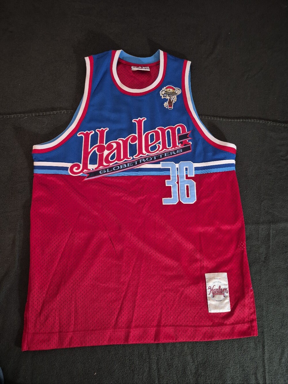 Vintage Platinum Fubu Harlem Globetrotters Meadowlark Lemon 36 Jersey XL Y2K Y2K